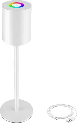 Obrázek produktu pro Moderní stolní lampa Corly, LED, 7 barev světla, stmívatelná - bílá