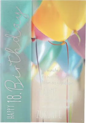 Produktbild von 1 xGeburtstagskarte 01/Happy1x8 Birthday Ich wünsche dir ein