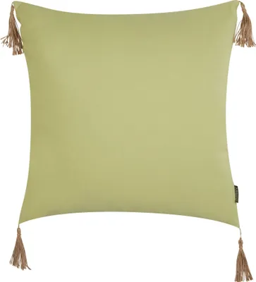 Obrázek produktu pro BELIANI Polštář 45 x 45 cm zelený dekorativní se střapci moderní doplněk do ložnice obývacího pokoje ozdobný