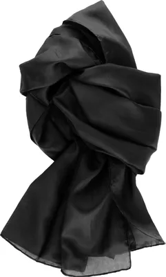 Produktbild von Seidenschal Halstuch Schal schwarz Seide 150x35cm