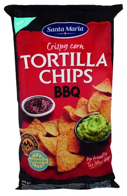 Produktbild von Santa Maria Tortilla Chips BBQ 475g – Knusprige Maischips mit würzigem BBQ-Geschmack