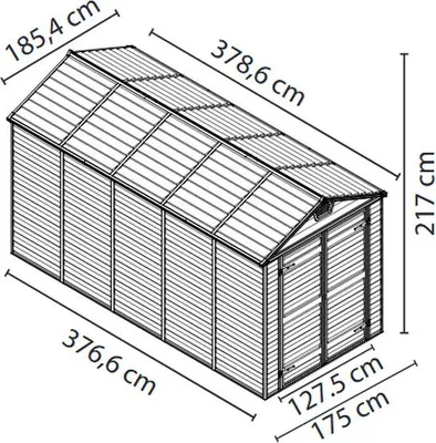 Image de Abris de jardin 6.6m² ambre - Palram - 703225 - skylight