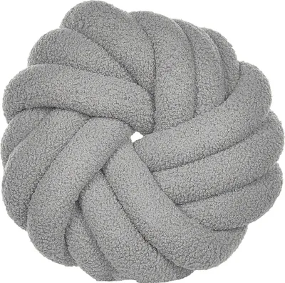 Produktbild von BELIANI Knotenkissen Grau Bouclé 31 x 31 cm Plüsch Geflecht Dekorativ Modern