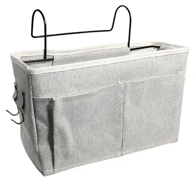 Imagen del producto de Omgoods - Organizador colgante para la mesita de noche, ideal para libros y más (blanco)
