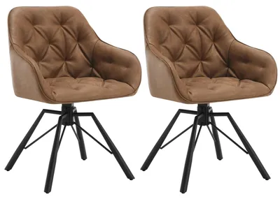 Produktbild von Drehbare Esszimmerstühle – Set aus 2 – Esszimmerstuhl – Bürostuhl – Lesesessel – Komfortstuhl – Ergonomisches Design