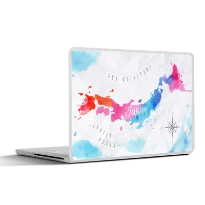 Produktbild von MuchoWow® Laptop Aufkleber Sticker Cover Karte - Farbe - Japan 30x22 cm - Laptop-Sticker