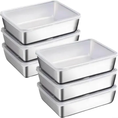 Produktbild von Set aus 6 stapelbaren Lebensmittelbehältern mit Deckel