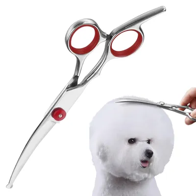 Imagen del producto de Tijeras curvas con punta redonda, de seguridad, para pelo de perros y gatos, 1 unidad, para el cuidado de mascotas