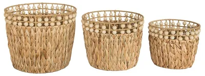Productafbeelding van Set van 3 Natuurlijke Wicker Opbergmanden Bruin