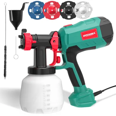 Produktbild von HYCHIKA 600W Farbsprühsystem, 1200ML HVLP Farbsprühgerät, 3 Sprühmuster, 4 Düsen