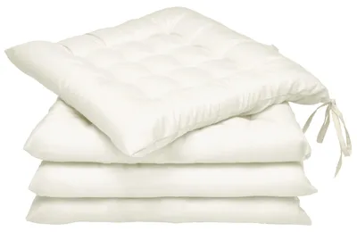 Immagine prodotto di Beautissu Set di 4 cuscini per sedia 40x40 con nastri Lea Ecru