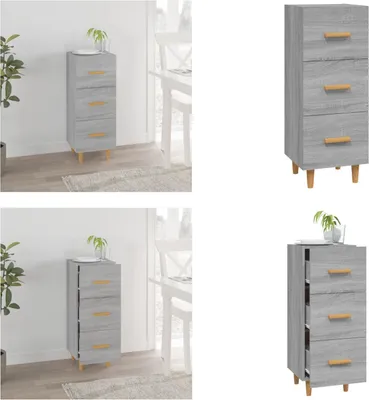Produktbild von vidaXL Sideboard Grau Sonoma 34,5x34x90 cm Holzwerkstoff - Sideboard - Sideboards - Schrank - Lagerschrank