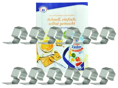 Obrázek produktu pro 12 svorek Weck včetně brožury s recepty na želírovací kouzla od firmy Diamantzucker