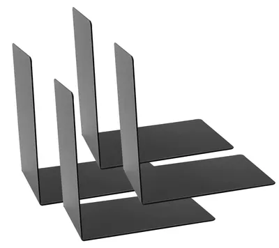 Produktbild von Buchstützen Metall Schwarz 8 Stück Idena Bücherregal Stütze Halterung