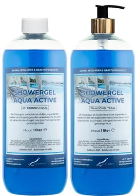 Productafbeelding van Douchegel Aqua Active met Gouden Pomp 2 x 1 Liter