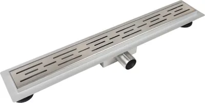 Produktbild von BADLAND Duschrinnen Edelstahl DECOR STRIPES NEXT 60 cm in Silber | Komplettset Bodenablauf