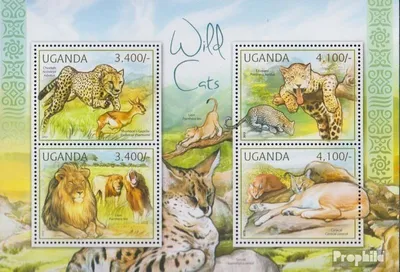 Produktbild von Briefmarken Uganda 2012 Mi 2805-2808 Kleinbogen (kompl.Ausg.) postfrisch Raubkatzen