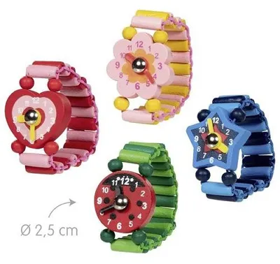 Image de Horloge en bois avec bracelet élastique, 1 pièce de différentes couleurs