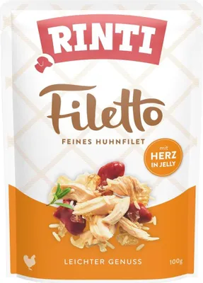 Image de Filet de poulet RINTI Filetto avec des cœurs - nourriture humide pour chiens - 100g