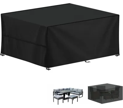 Zdjęcie produktu dla Pokrowiec na meble ogrodowe, wodoodporny, prostokątny, wymiary 210x140x80 cm, wykonany z tkaniny Oxford 420D