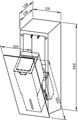 Technische Zeichnung LN102e-7 Automatischer Desinfektionsmittelspender LN102e-7 mit 950 ml Tank