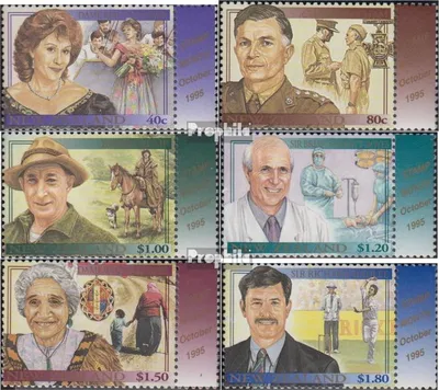 Produktbild von Briefmarken Neuseeland 1995 Mi 1465Zf-1470Zf mit Zierfeld (kompl.Ausg.) postfrisch Persönlichkeiten