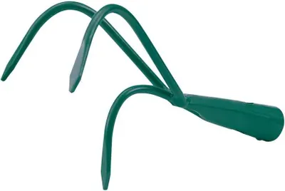 Produktbild von Grubber 3 Zinken grünpulverbeschichtet Handgrubber Gartenarbeit F793