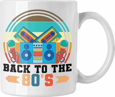 Produktbild von Trendation - Back To The 80er Jahre Tasse Geschenk Achziger Geschenkidee Party (Weiß)