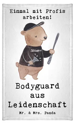 Produktbild von Mr. & Mrs. Panda Handtuch Bodyguard Leidenschaft - Weiß - Geschenk, Gäste-WC, gäste wc, Frotteetuch, Gästehandtuch 30x50, Personenschützer, Kleines
