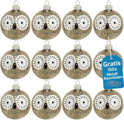 Produktbild von Weihnachtskugeln Silber 12er Set Glas Christbaumkugeln Christbaumschmuck Kugeln