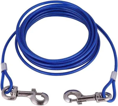 Produktbild von Stahldraht-Hundeleine blau für Camping