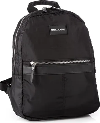 Produktbild von Bellugio Damen Rucksack Nylon Leicht Reißverschluss 31 cm Schwarz