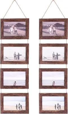 Produktbild von Fotorahmen Collage 10x15 cm, Set von 4, Holzrahmen, Landhausstil, für Wanddekoration