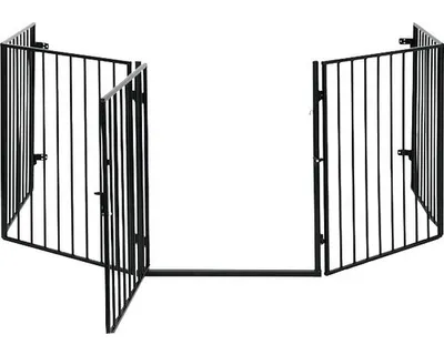 Produktbild von Sicherheitsgitter mit Tür Länge 278 cm, Höhe 71 cm schwarz beschichtet