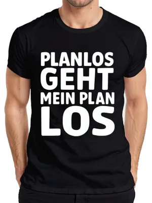 Obrázek produktu pro Planless my plan goes off funny saying gift office humour pánské tričko, černé, XXL