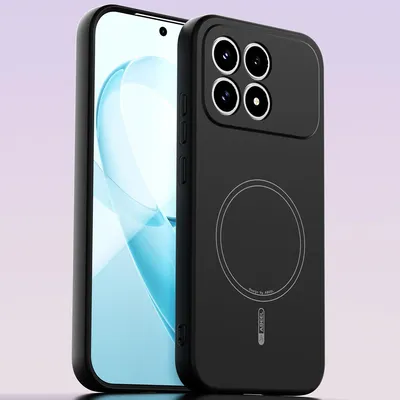 Produktbild von Magnetische Handyhülle für Xiaomi Poco F8 Pro/Redmi K90, MagSafe kompatible, Flüssig Silikon Stoßfest Kratzfest Hülle Schwarz