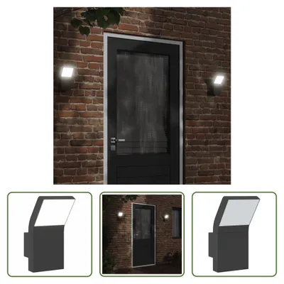 Immagine prodotto di The Living Store Applique da esterno a LED in alluminio pressofuso nero