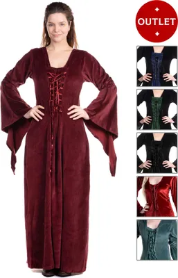 Produktbild von Mittelalter Samtkleid - Circe Farbe: schwarz-grün, Größe: XS