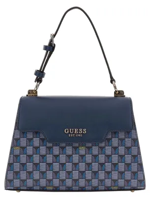 Produktbild von Guess Damen Handtasche Hallie Geometric Print Blau HWJT8740200BUG