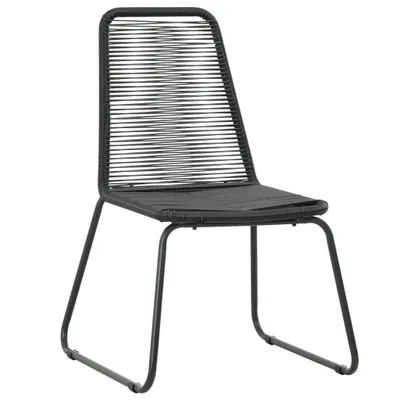 Produktbild von vidaXL Gartenstühle 2 Stk. Poly Rattan Schwarz