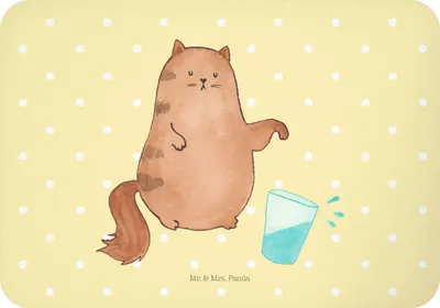 Produktbild von Mr. & Mrs. Panda magnet Katze Wasserglas - Gelb Pastell - Geschenk, zettelhalter, tafelmagnet, haftmagnet, Cat, Katzen, Kühlschrankmagnet, Lustig, whiteboardmagnet, Cats