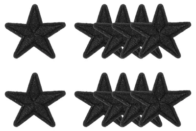 10 Stern-Stickpatches zum Aufbügeln, 2,8 cm, schwarz