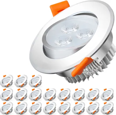 Produktbild von karpal 20x LED Einbaustrahler Strahler Einbau-Spots Schwenkbar 3W Leuchtmittel Decken-Leuchte Einbaulampe Warmweiß Deckeneinbauleuchte Spots 230V