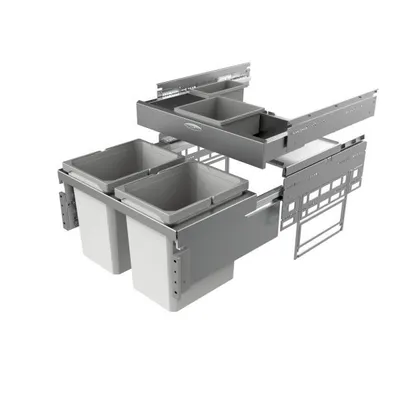Obrázek produktu pro Naber Cox® Base 360 K/600-2 se základovou deskou, sběrač odpadu pro přední výsuvy, bezvíka, světle šedý
