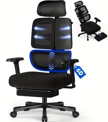 Immagine prodotto di Sedia da ufficio - Scrivania da ufficio - Sedia da gaming - Sedia girevole - Bicicletta da scrivania - Braccioli regolabili in 6 direzioni