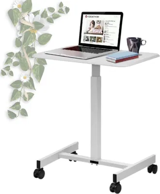 Produktbild von Happyment Sitz-Steh Büro - Höhenverstellbar - Laptop Schreibtisch - Weiß