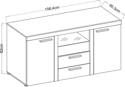 Image de AX LIVING Armoire à tiroirs Commode Spacoro 2P2T Moderne chene Sonoma
