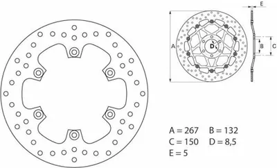 Zdjęcie produktu dla Tarcza hamulcowa Brembo 68b407e4 srebrna srebrna jeden rozmiar