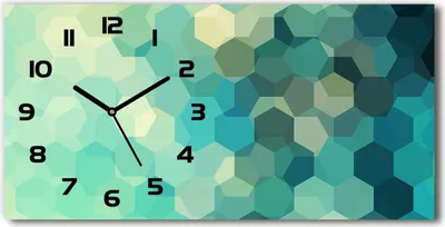 Produktbild von Wanduhr aus Glas – 60x30 cm - Glasbild - Glasuhr - Gehärtetes Glas - schwarze-zeiger - Abstraktion Hintergrund