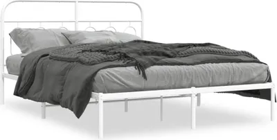 Obrázok produktu pre vidaXL Detská posteľ s čelom kovová biela 140x190 cm